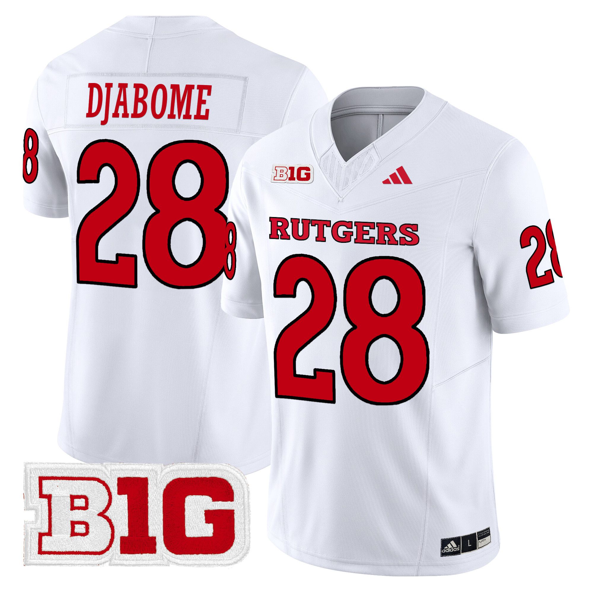 Men Rutgers Scarlet Knights #28 Djabome White 2024 Vapor Limited NCAA Jersey